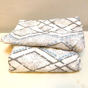 John Robshaw cotton geo print curtain panel and sham set gray